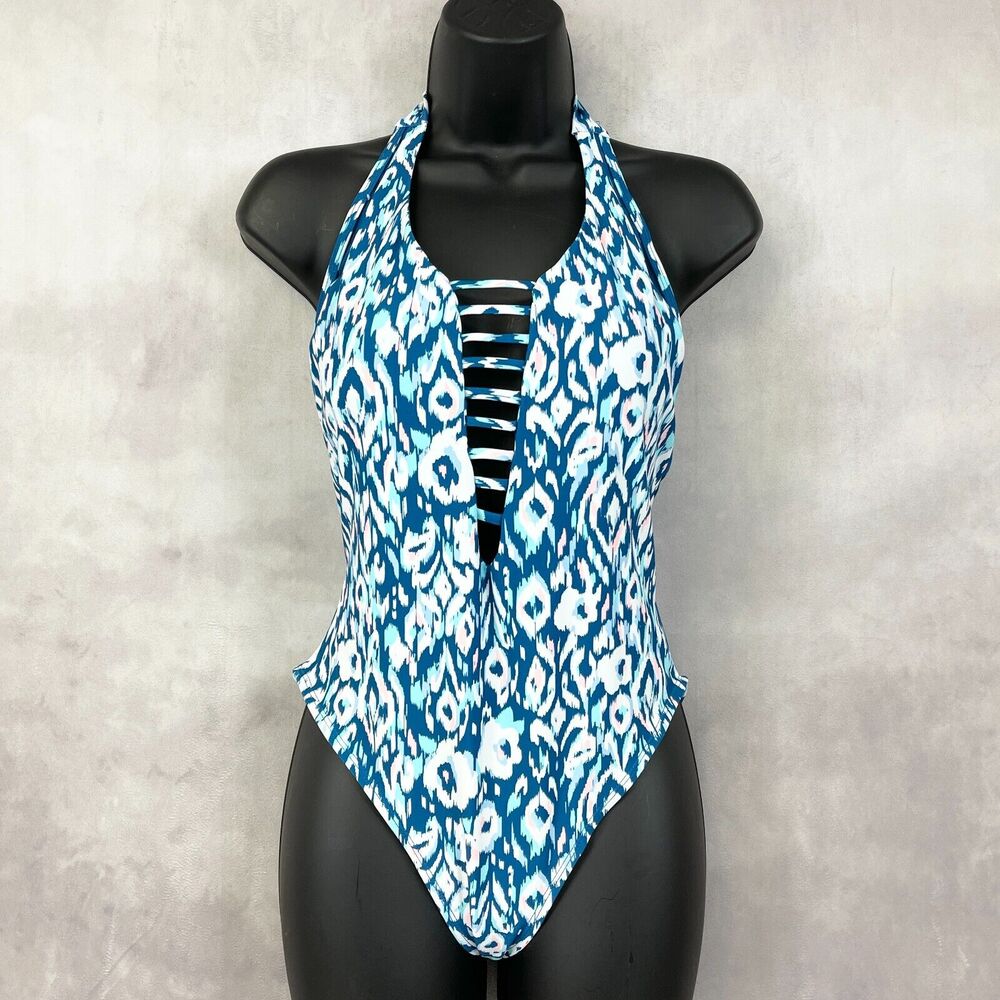 Heat Swimwear Womens One Piece Swimsuit Size Small Halter Beach Animal‎ Print